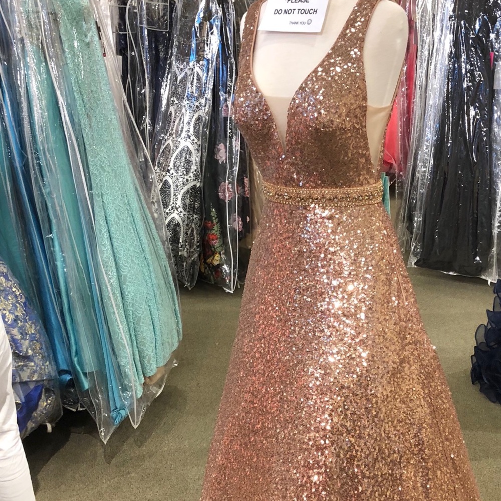 Rose Gold Princess Prom Dress (NEW NEVER WORN)
